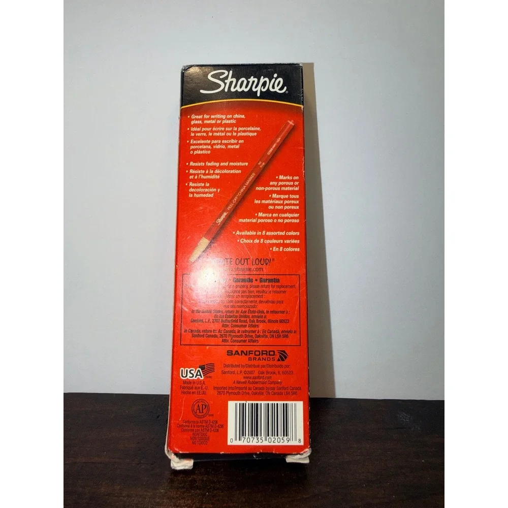 Sharpie 02059 Peel-Off China Marker Grease Pencils Red‎ 10 Count Box USA Made